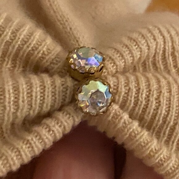 Vintage - Two Cashmere Sweaters with Removable Fur Collar and Rhinestone Accents - Picture 10 of 15